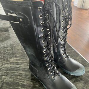 Hunter lace up rainboots